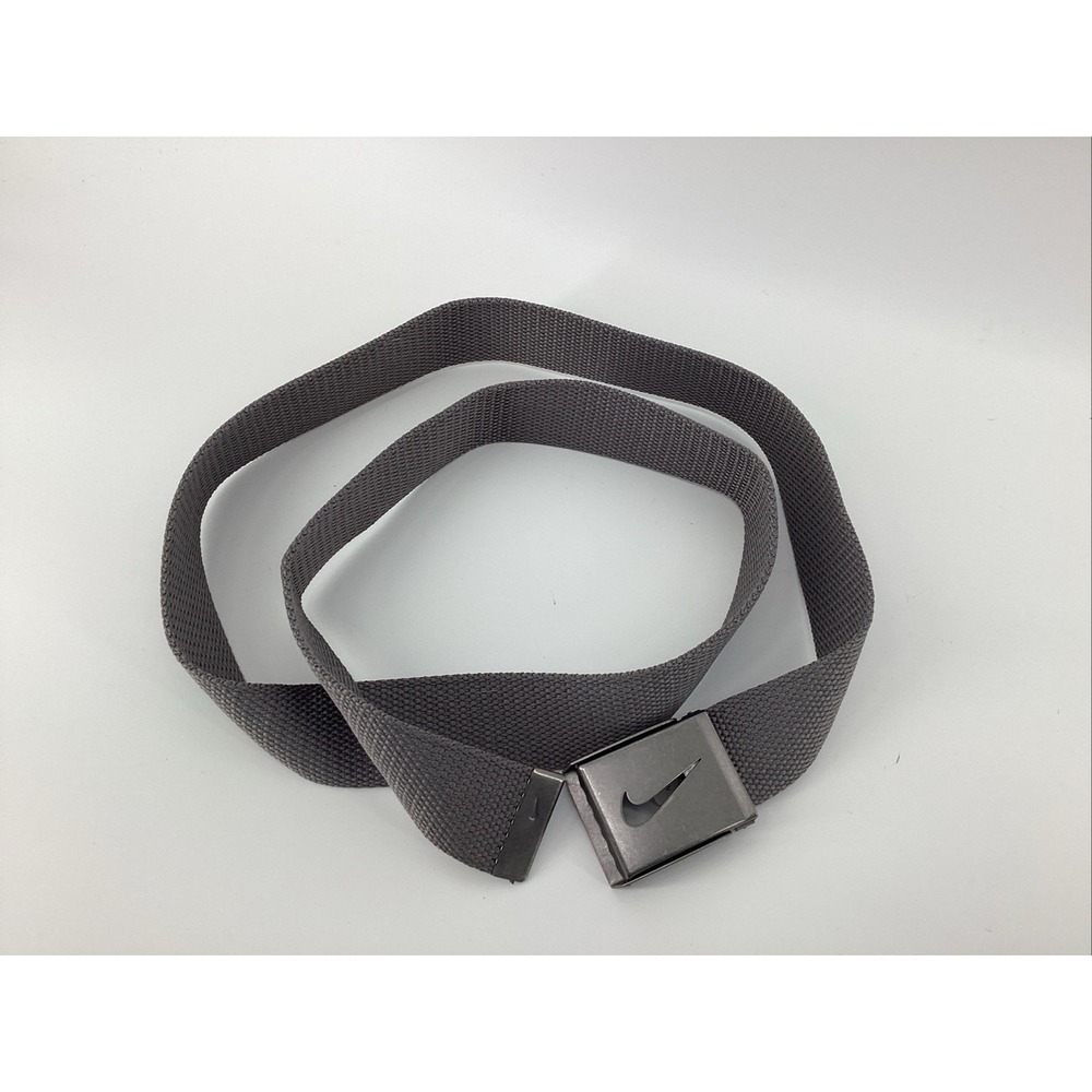 Nike Gray Canvas Swoosh Buckle Belt